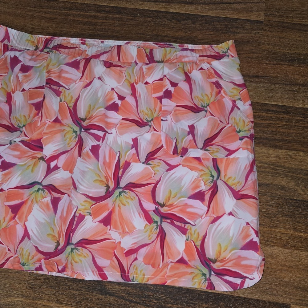 Chicos Skort Size 4 20 XXL Pull-On Inner Shorts Floral Pockets Golf Pickleball - Picture 2 of 8